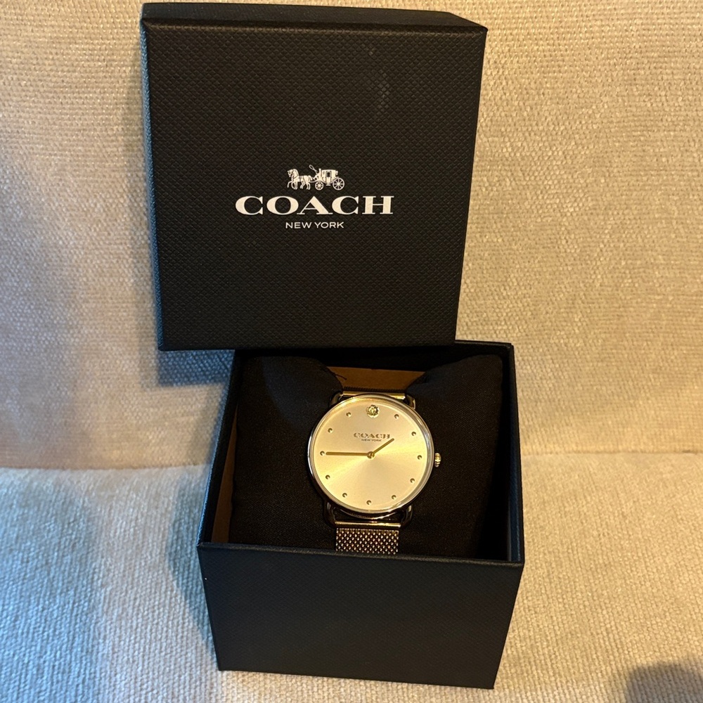 Coach Gold-Tone Mesh Watch